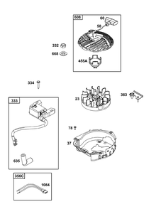 Flywheel, Ignition, And Starter Group Diagram and Parts List for 093J02-0025-H5 020000 - 09Z999 Briggs and Stratton Engine